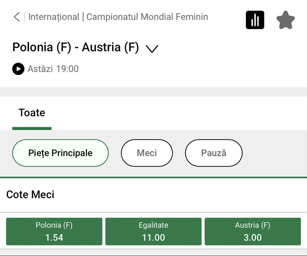 cote handbal polonia austria 8 decembrie 2025