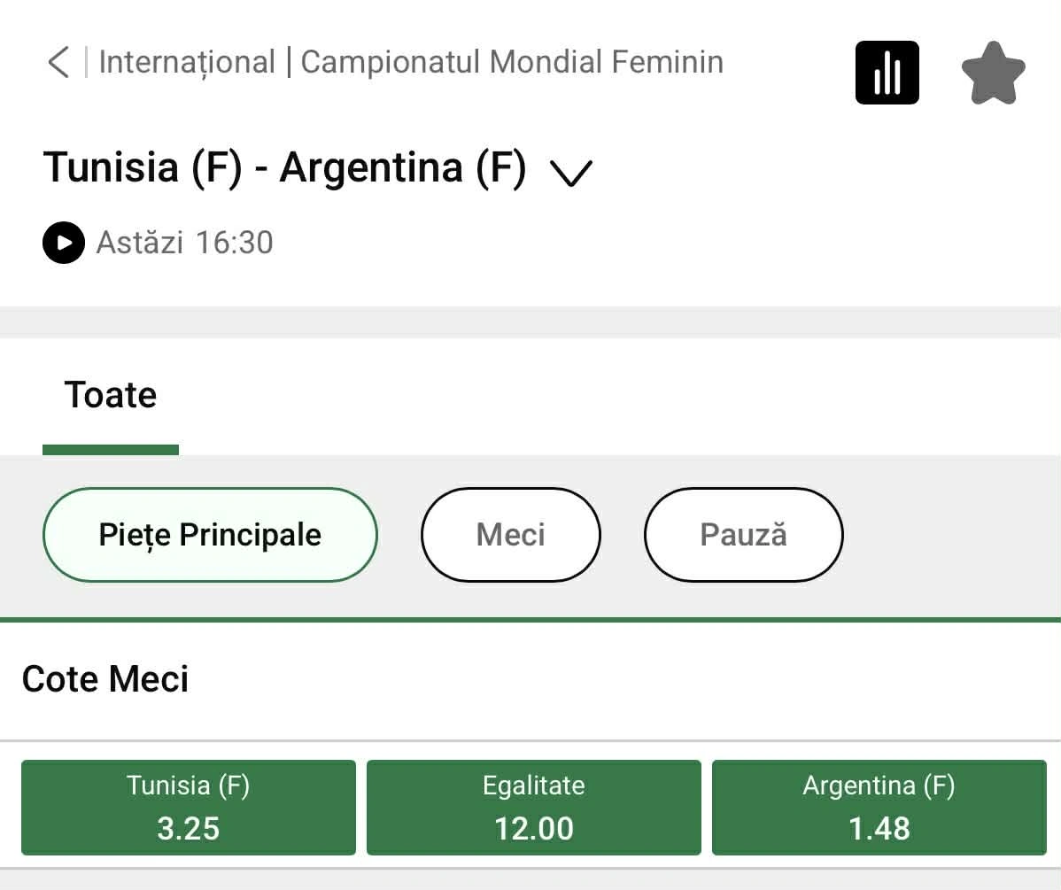 cote handbal tunisia argentina 8 decembrie 2025