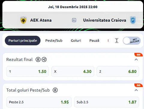 Vezi ce cotă are Craiova în oferta Betano!