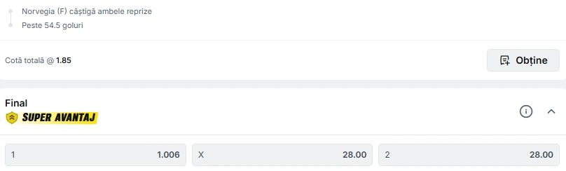 cote pariuri handbal norvegia muntenegru 9 decembrie 2025