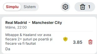 Pariuri speciale Real Madrid - Manchester City