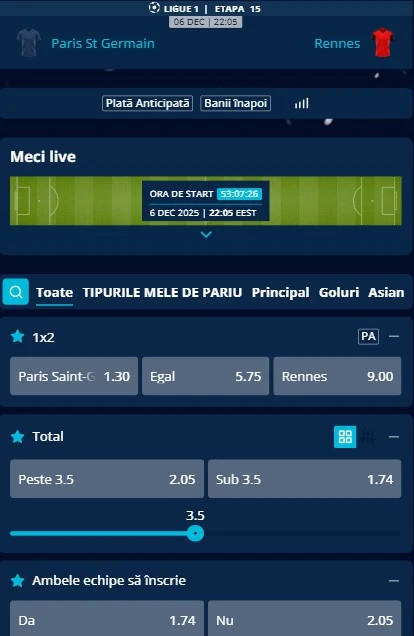 Cote pariuri PSG vs Rennes