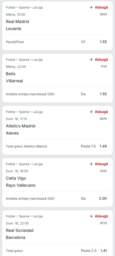 Biletul Etapei 20 din LaLiga