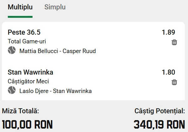 Biletul zilei Australian Open 19 ianuarie - Cotă 3.40 Unibet