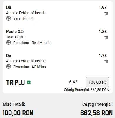 Biletul zilei Unibet bazat pe goluri 11.01.2026