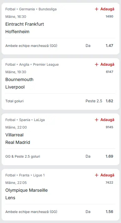 Biletul zilei bazat pe goluri din 24 ianuarie 2026