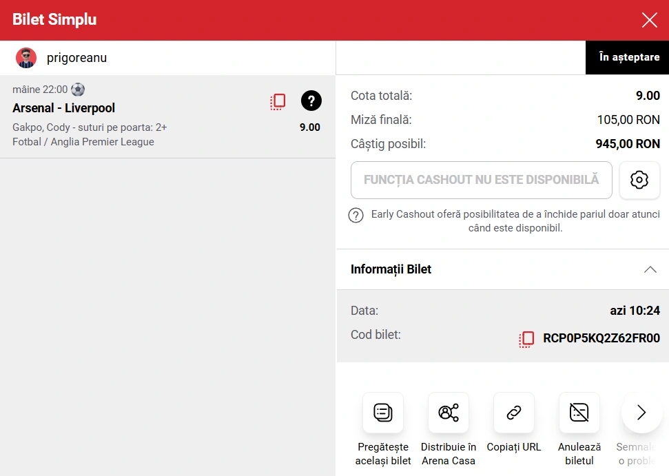 Biletul zilei din fotbal la Casa Pariurilor, 08.01.2026. Value bet uriaș la Arsenal vs Liverpool