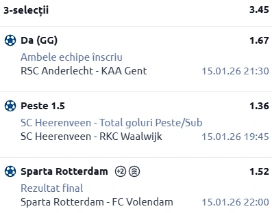 Biletul zilei fotbal 15 Ianuarie 2026