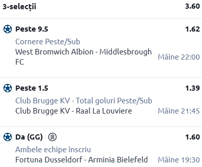 Biletul zilei fotbal 16 Ianuarie 2026