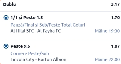 Biletul zilei fotbal 22 Ianuarie 2026