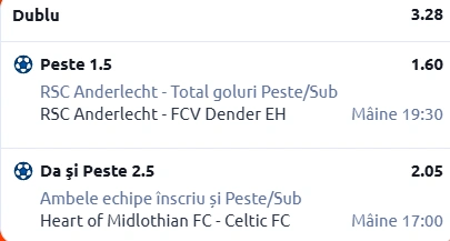 Biletul zilei fotbal 25 Ianuarie 2026