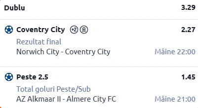 Biletul zilei fotbal 26 Ianuarie 2026