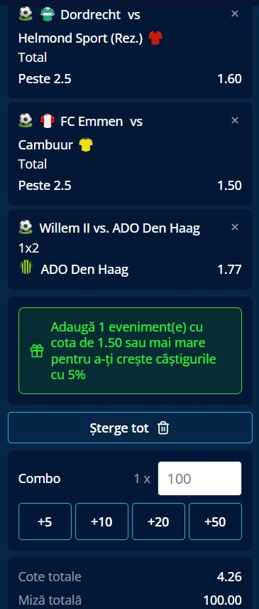 Biletul zilei fotbal 9 Ianuarie 2026