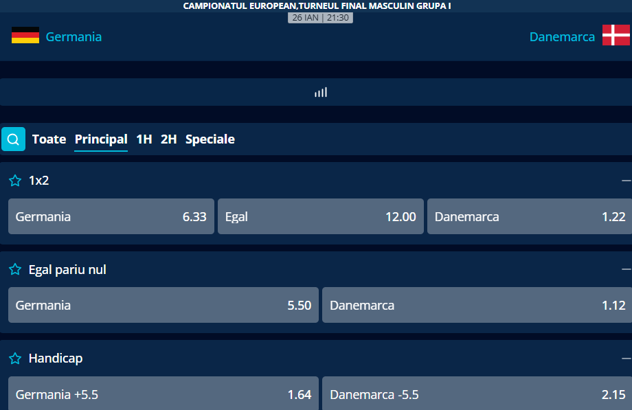 Cote Pariuri Germania vs Danemarca