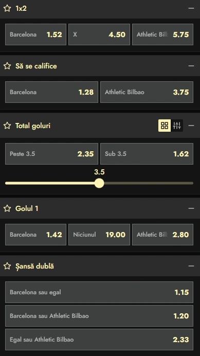 Cote pariuri Barcelona vs Athletic Bilbao la Don