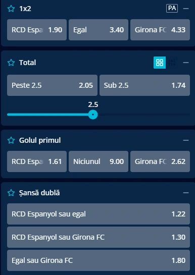 Cote pariuri Espanyol vs Girona la Mr Bit