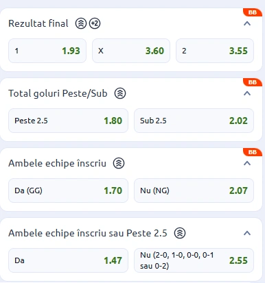 Cote pariuri Rangers vs Ludogorets la Betano