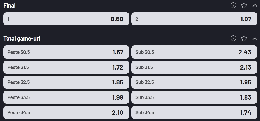 Cote pariuri runda cu numărul trei de la Australian Open 2026 - Botic Van De Zandschulp vs Novak Djokovic