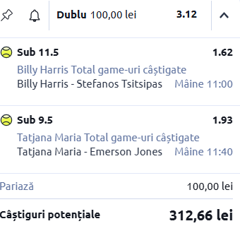 Biletul zilei tenis la Betano 5 ianuarie 2026