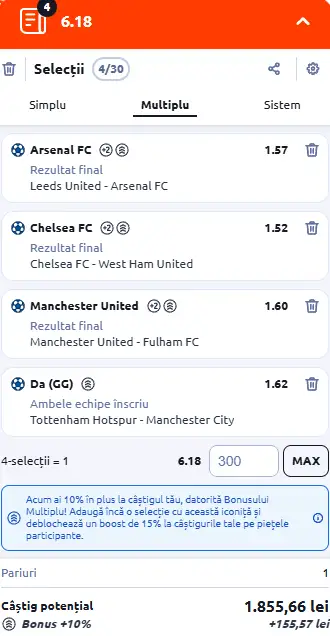 Biletul Etapei a 24-a Premier League