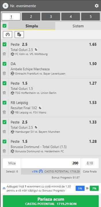 Biletul rundei cu numărul 20 din Bundesliga 30 ianuarie 2026