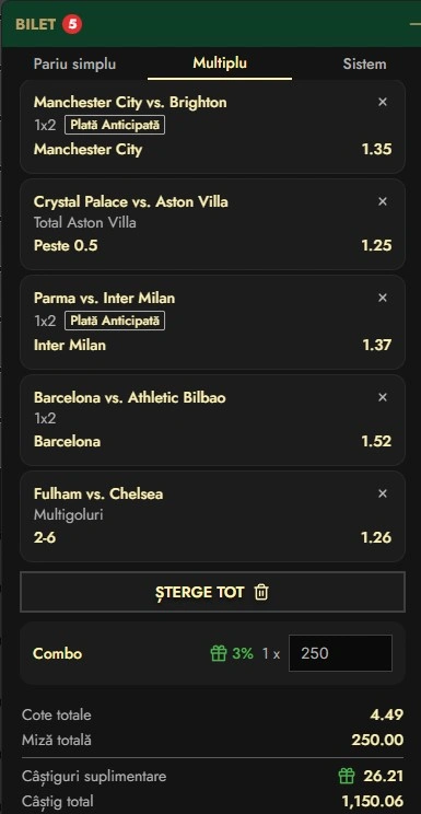 Biletul zilei azi din fotbal 7 ianuarie 2026