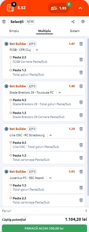 Biletul zilei azi la Betano 25 ianuarie 2026