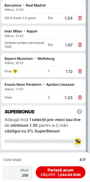 Biletul Zilei cu AI la Superbet 11.01