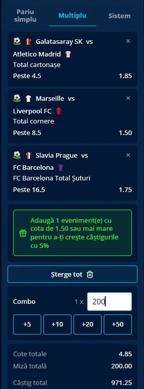 Biletul zilei din Champions League 21.01.2026