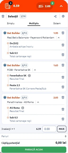 Biletul zilei din Europa League 29.01.2026