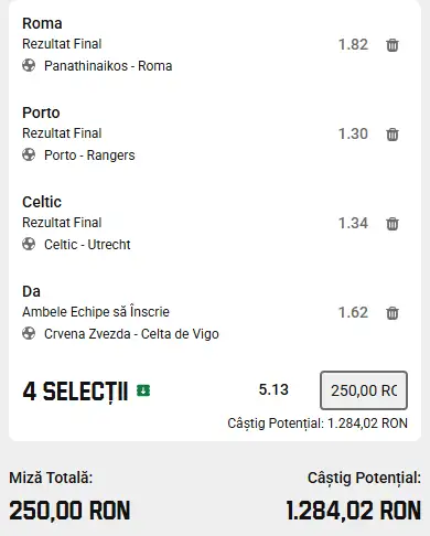 Biletul Zilei din Europa League cu IA