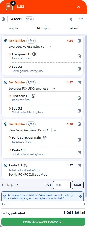 Biletul zilei din fotbal 12 ianuarie 2026