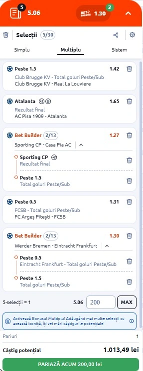 Biletul zilei din fotbal 16 ianuarie 2026