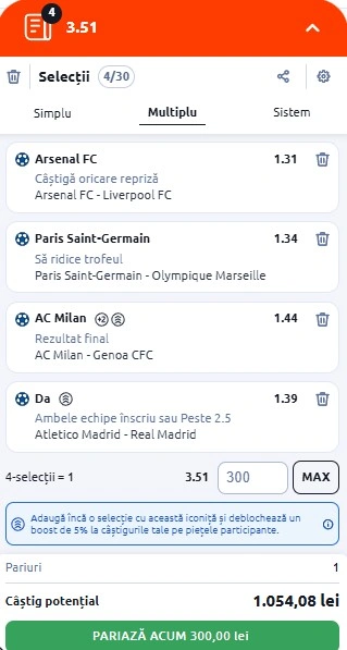 Biletul zilei din fotbal 8 ianuarie 2026