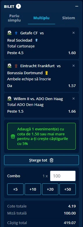 Biletul zilei din fotbal 9 ianuarie 2026