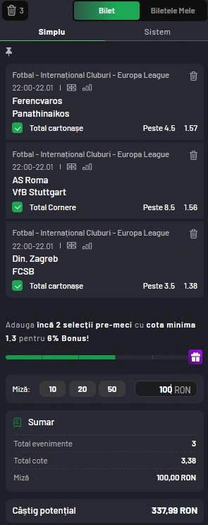 Biletul zilei din Pariuri Speciale 22 ianuarie 2026