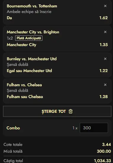 Biletul Zilei din Premier League recomandat de AI, etapa a 21-a aduce mult suspans azi, 07.01.2026