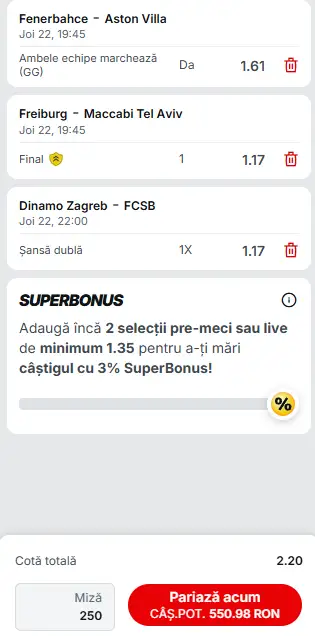 Cota 2 din fotbal 22.01