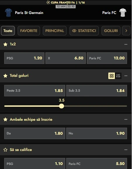 Cote pariuri PSG - Paris FC
