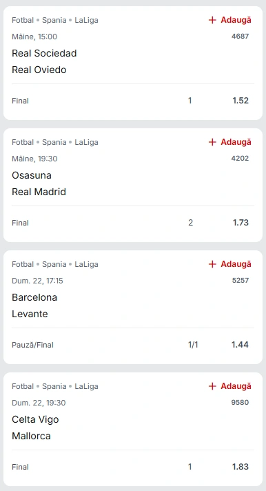 Biletul Etapei 25 din LaLiga