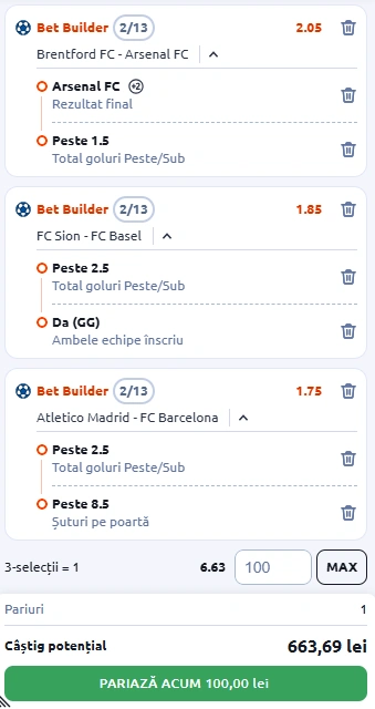 Biletul Zilei Bet Builder din 12 februarie 2026