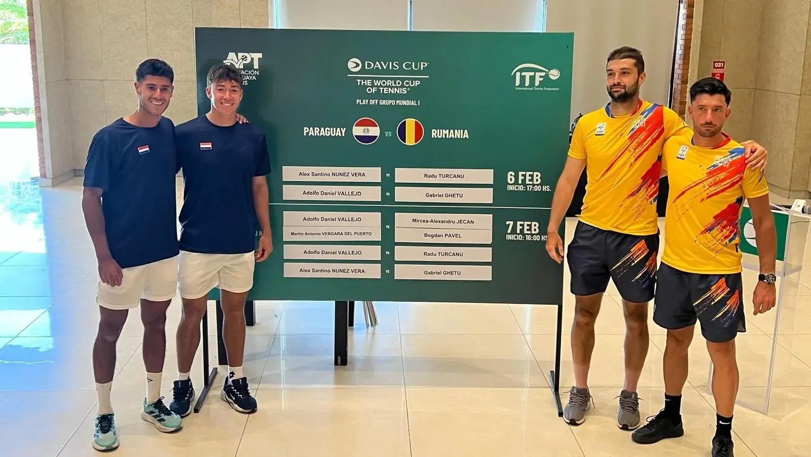 Biletul zilei ATP Davis Cup 06.02.2026 - România întâlnește la Asuncion reprezentativa Paraguay-ului