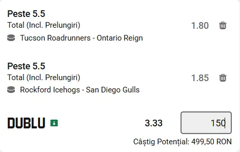 Biletul zilei Hochei 22 Februarie 2026