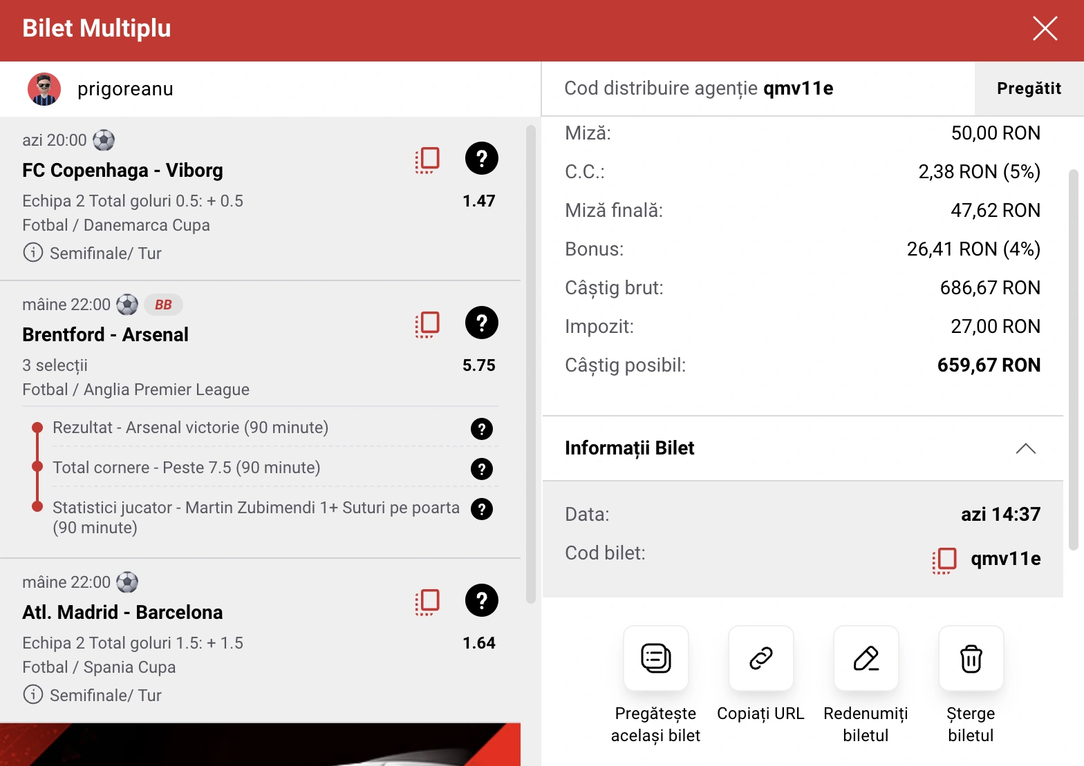 Biletul zilei din fotbal la Casa Pariurilor, 12 februarie 2026