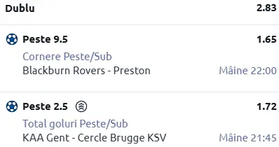 Biletul zilei fotbal 20 Februarie 2026