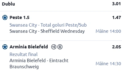 Biletul zilei fotbal 8 Februarie 2026