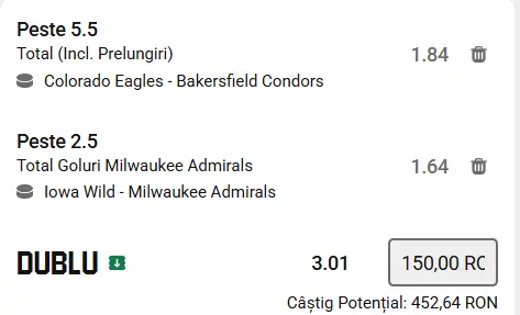 Biletul zilei hochei 25 Februarie 2026