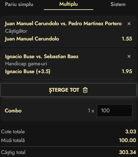 Biletul zilei tenis 12 februarie 2026