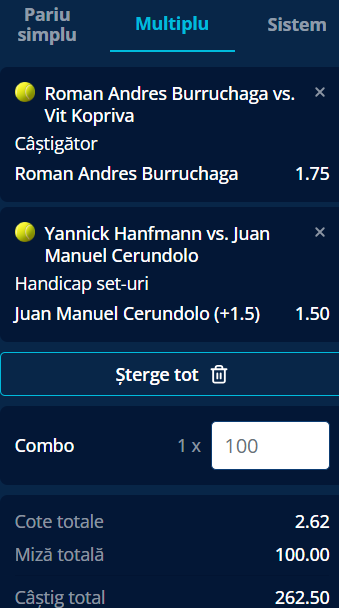 Biletul zilei tenis 18 februarie 2026