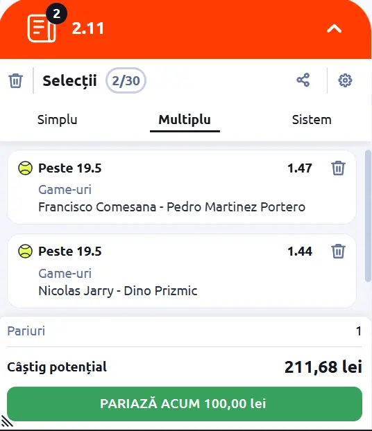 Cota 2 ATP la Betano - doi foști campioni ai turneului de la Santiago Open intră în cursa pentru un nou trofeu